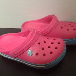 Girls - Pink Crocs - Size J2 - J / 2