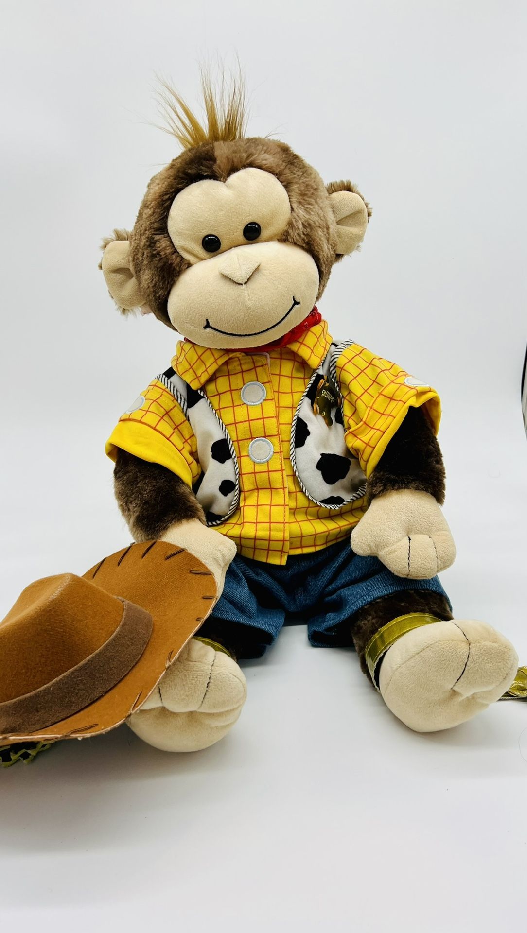 Build A Bear Brown 19" Smiling Monkey Plush Woody Toy Story Outfit 2016