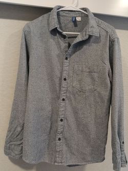 Men's H&M Gray Button Down Long Sleeve
