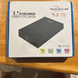 3.5" External Hard Drive Enclosure External Hard 5Gbps USB 3.0 to SATA Adapter Hard Disk Case W/5TB HDD