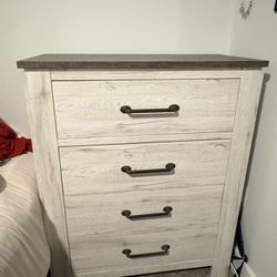 Savannah White & Gray 4 Drawer Dresser