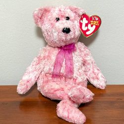 Collectible Ty Beanie Baby Smitten The Pink Bear 2002 Plush Toy