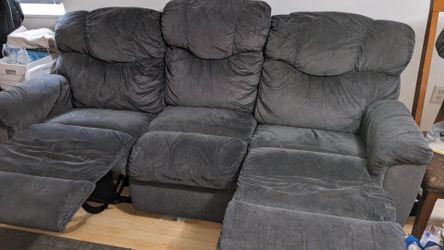 Gray Microfiber Reclining Sofa