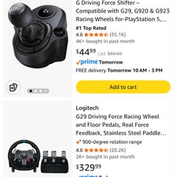 Logitech G29 Racing Wheel + Pedals + Shifter - Like New (Used Once!)
