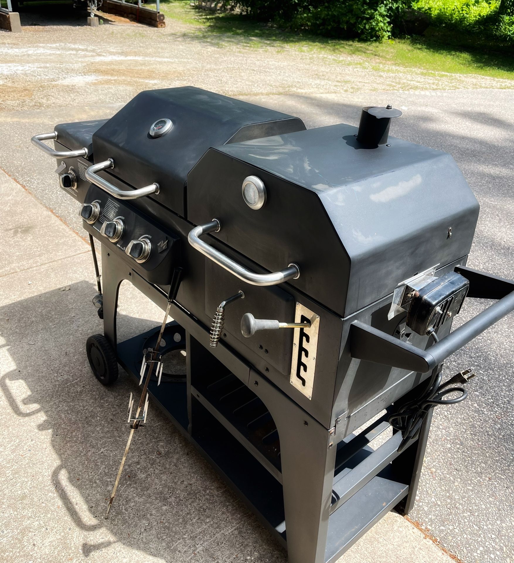 Gas and charcoal grill