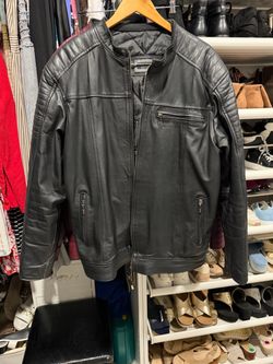 Premium men’s cowhide leather jackets and hats size L