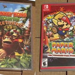 Donkey Kong Country Returns HD & Paper Mario The Thousand Year Door For Nintendo Switch (BRAND NEW)