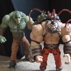 McFarlanetoys KILLER CROC and RARE DC direct BANE