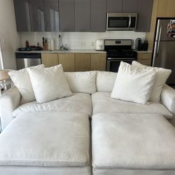 White Fabric Modular Sectional – 3 Pieces (Living Spaces)