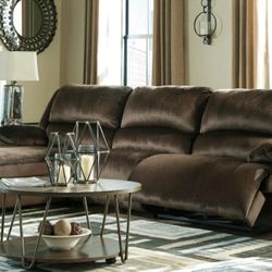 Clonmel Chocolate 3Pc Laf Recliner Sectional

