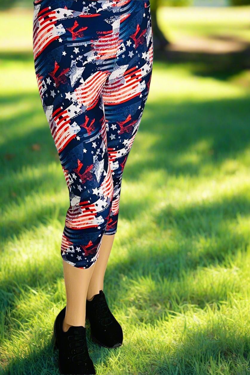 NEW Womens Capri Leggings Soft As Lularoe OS/TC
