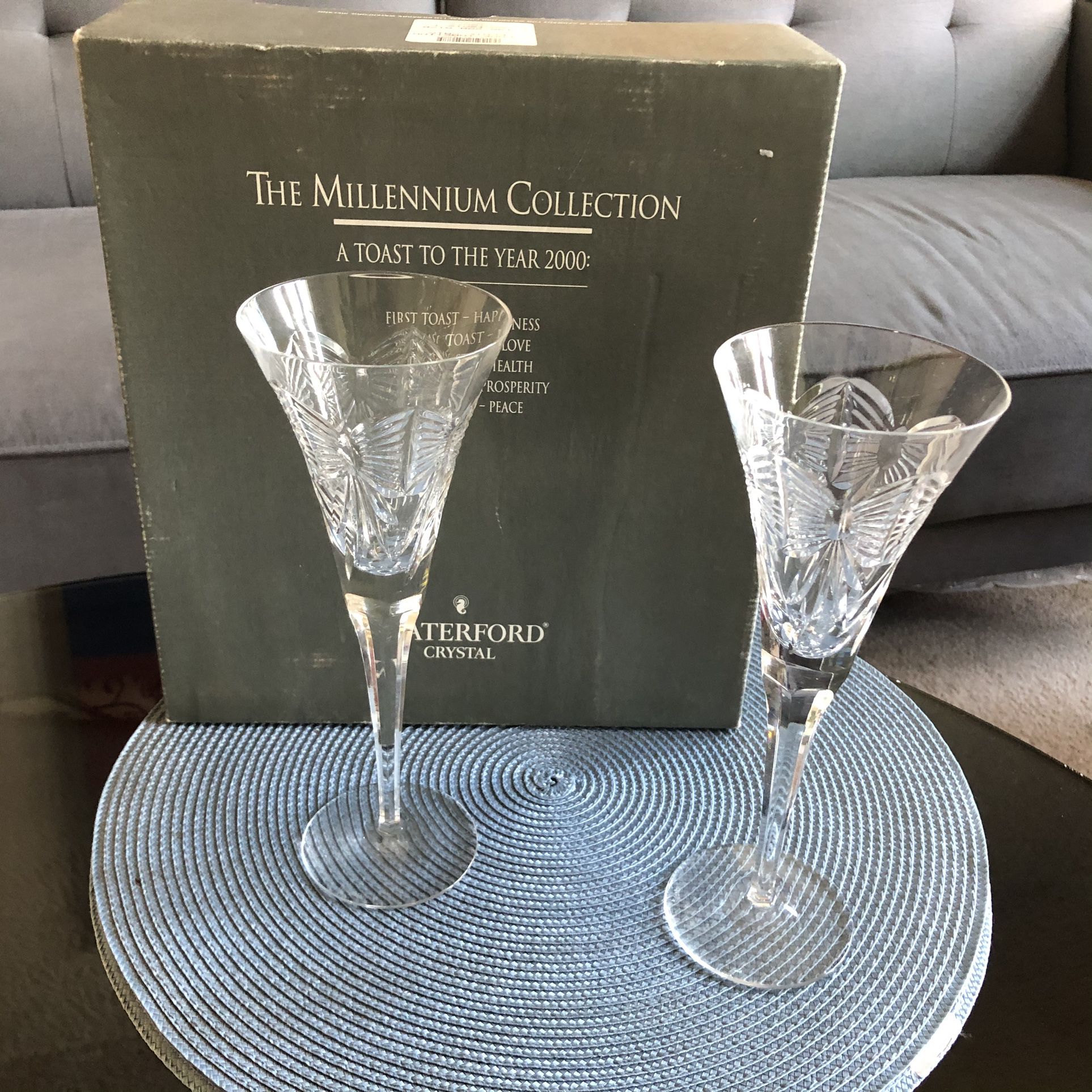A Perfect Gift  🥂🍾Waterford Crystal Champagne Flutes: Millennium Collection