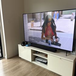 white tv console