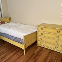 Twin Bed And Dresser - Bamboo 