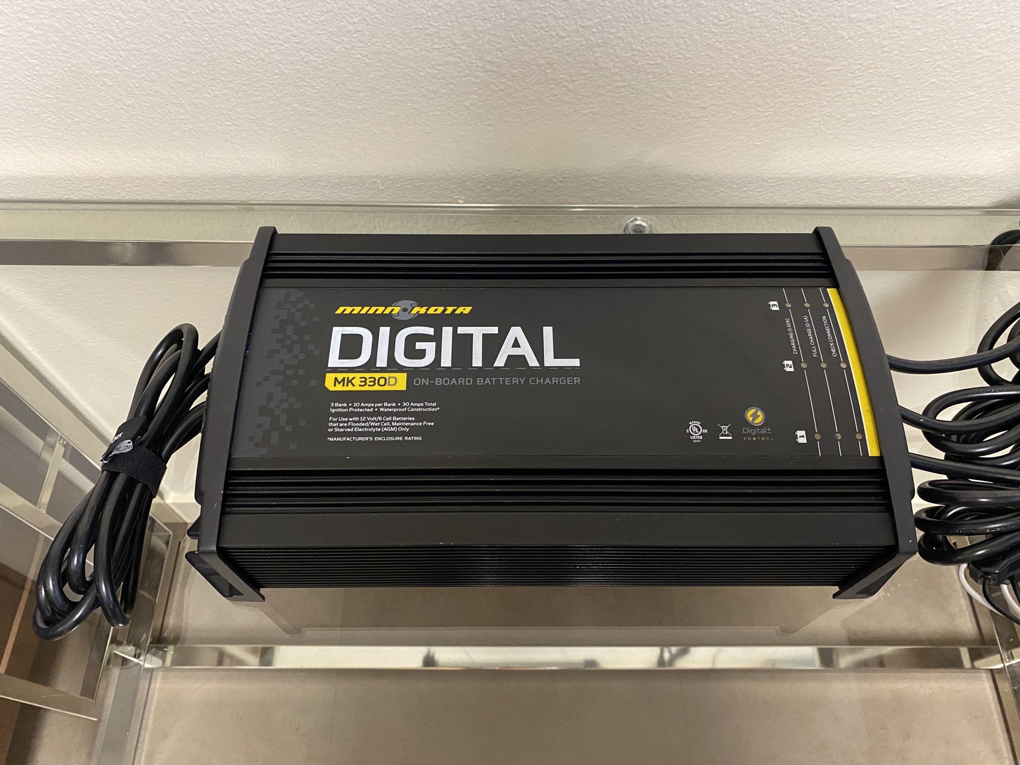 Minn Kota MK 330D 3-Bank 10A Digital Marine Battery Charger – Waterproof