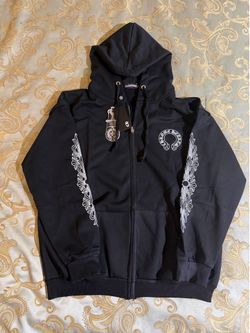 Chrome Hearts Zip Up Hoodie Black/White