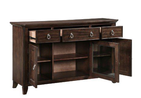 Elegant & Functional rich cherry finish dining server w/dovetail drawers