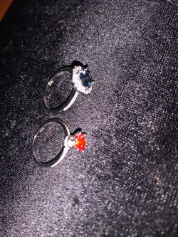 2 Moissanite Diamond rings S925 silver Both Pass diamond testers size 7-8