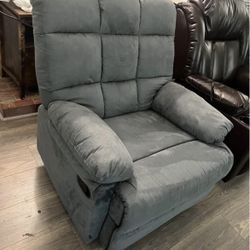 New and assembled/Rocker Recliner Chair, Overstuffed Manual Rocking Recliner for Adults, Upholstered Comfy Soft Fabric Living Room Reclining Sofa Chai