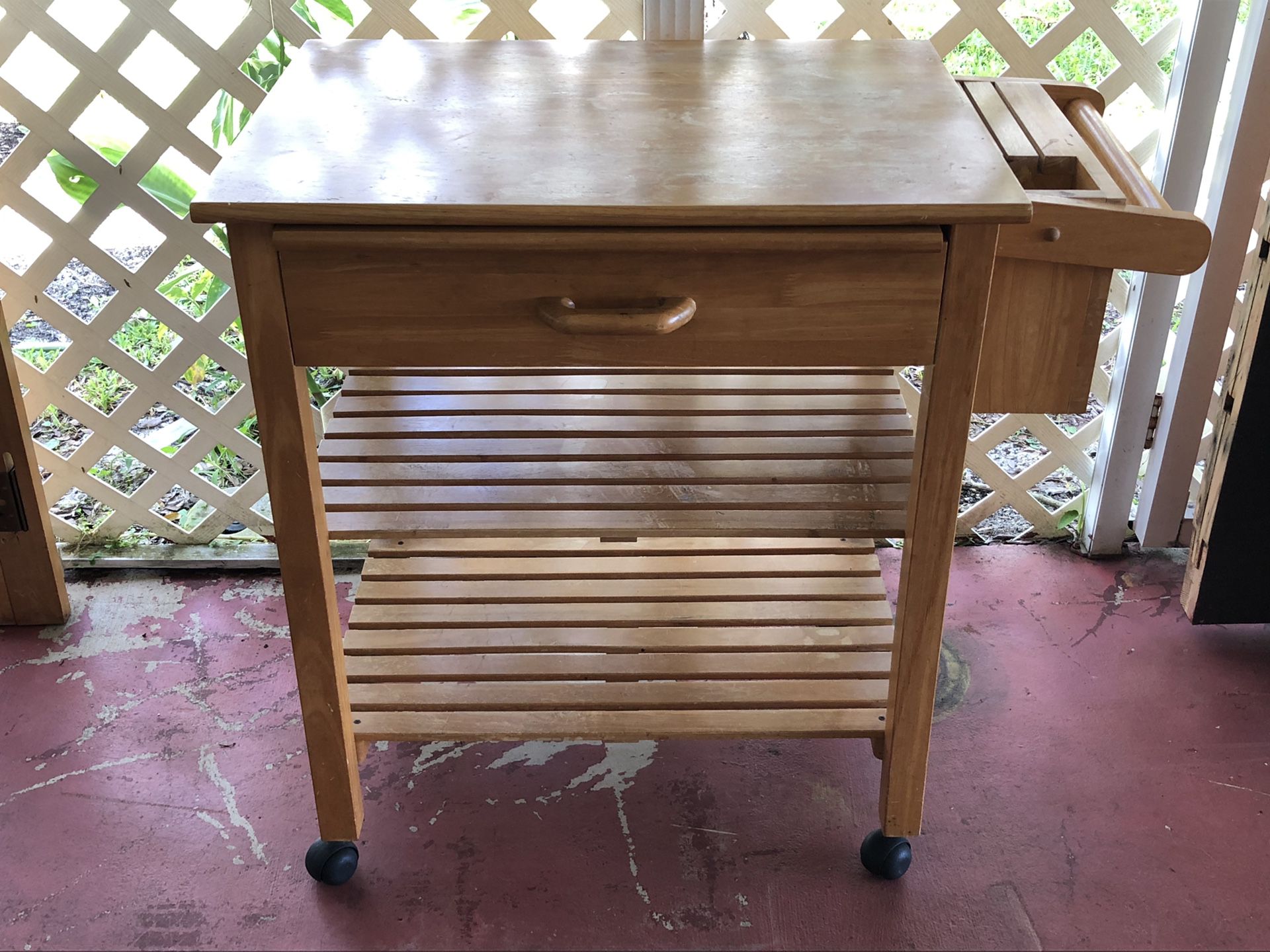 $25 Wooden Rolling Table