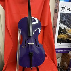 Nice 4/4 Purple Cello with New Bow, Digital Tuner, Extra Strings, Rosin, Case $380 Firm