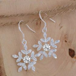 Gorgeous  Crystal Rhinestone Snowflake Earrings