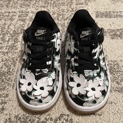 Nike Force 1 Low LV8 EasyOn Toddler Shoes (Black/Spring Green/Gum