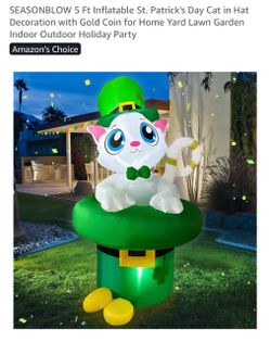 5’ Inflatable St. Patrick’s Day Cat in a Hat