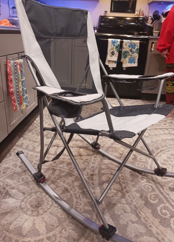 Ozark Trail 2 in 1 White Tension Camp Rocking Chair