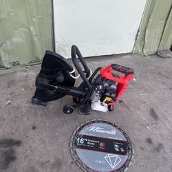 XtremepowerUS 16" Concrete Saw Cut Off Saw 52cc Gas-Powered EPA w/ Guide Roller