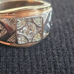 Vintage 18K Gold GPG Diamond-Accent Ring – Bold Statement Piece