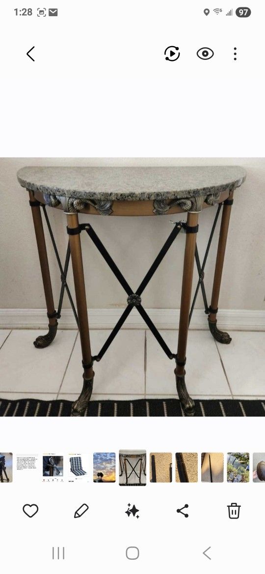 VINTAGE FRENCH NEOCLASSICAL MARBLE ACCENT TABLE