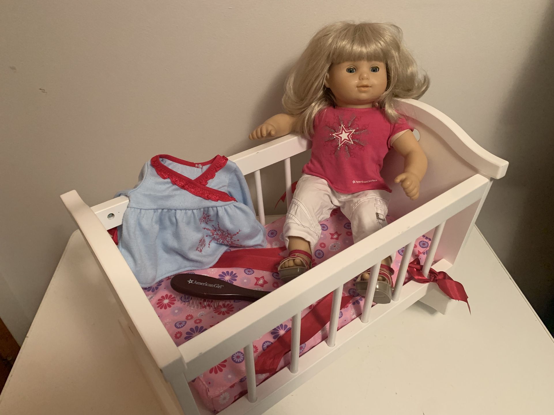 American Girl Doll Bitty Baby And Rocking bassinet