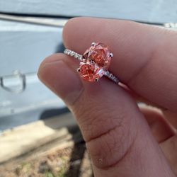 1.2 CT OVAL PINK DIAMOND RING