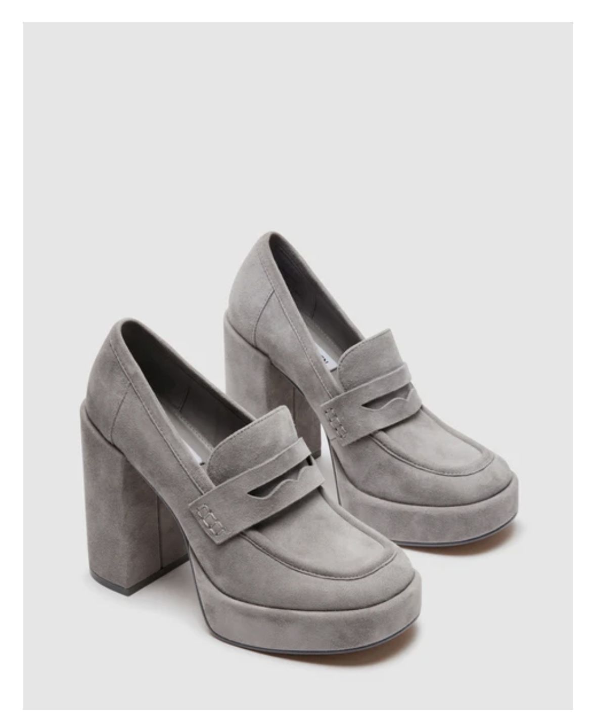 Steve Madden Ash Grey Suede Women’s Heeled Loafers Size 9.5 NEW IN BOX