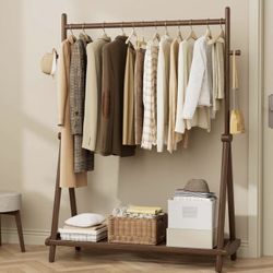 Freestanding Solid Wood Clothes Rack - new