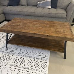 Rustic Wood And Iron Coffee Table