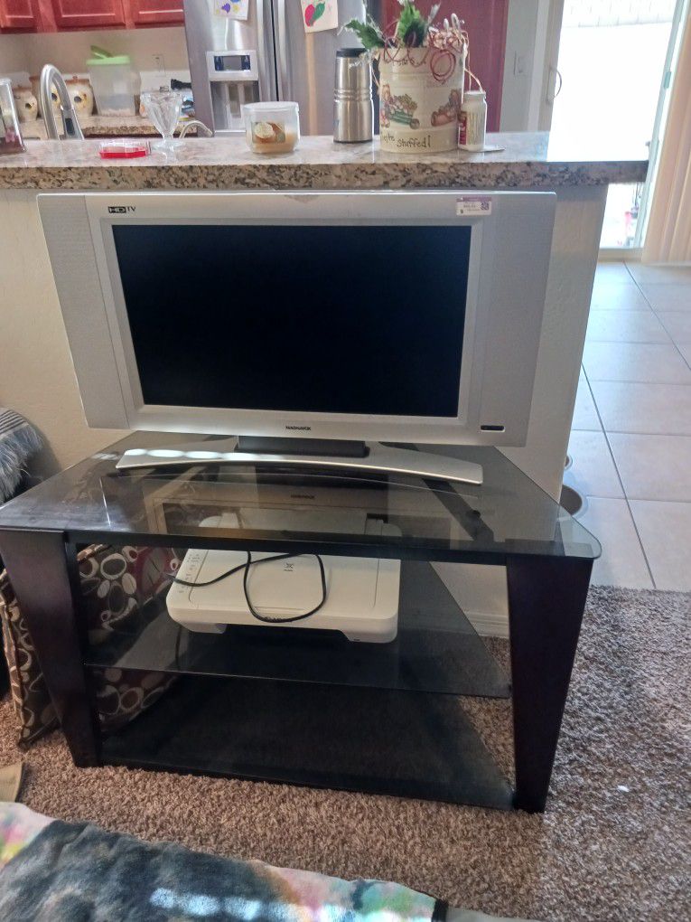 3 Tier Glass TV STAND NO MARKS NO Damages $45 Must Pick Up Broadway And APACHE BUCKEYE AZ CASH ONLY PLS THANKS 