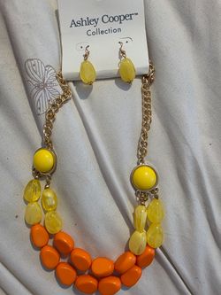 Ashley Cooper Collection Beaded Necklace and Earring Set