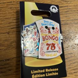 Disney Parks 2022 Fun and Fancy Free Bongo Bear Hinged Pin 75th Anniversary Limited.  Brand new on original card.  Smoke free home   