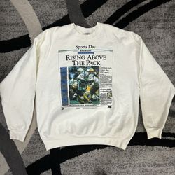 Vintage 1996 Dallas Cowboys New w/NFL Sticker Sports Day Newspaper Print Sweatshirt 