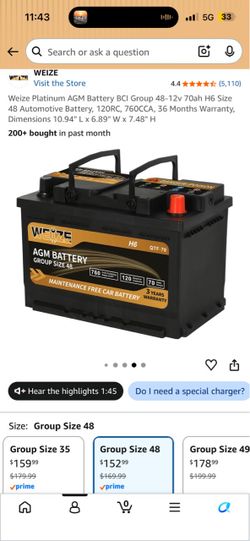 AGM battery group 48