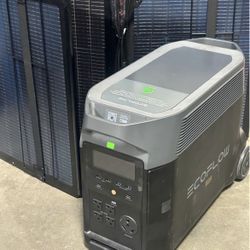 Ecoflow 3600w delta pro power station with 2 pcs 220w portable solar panel