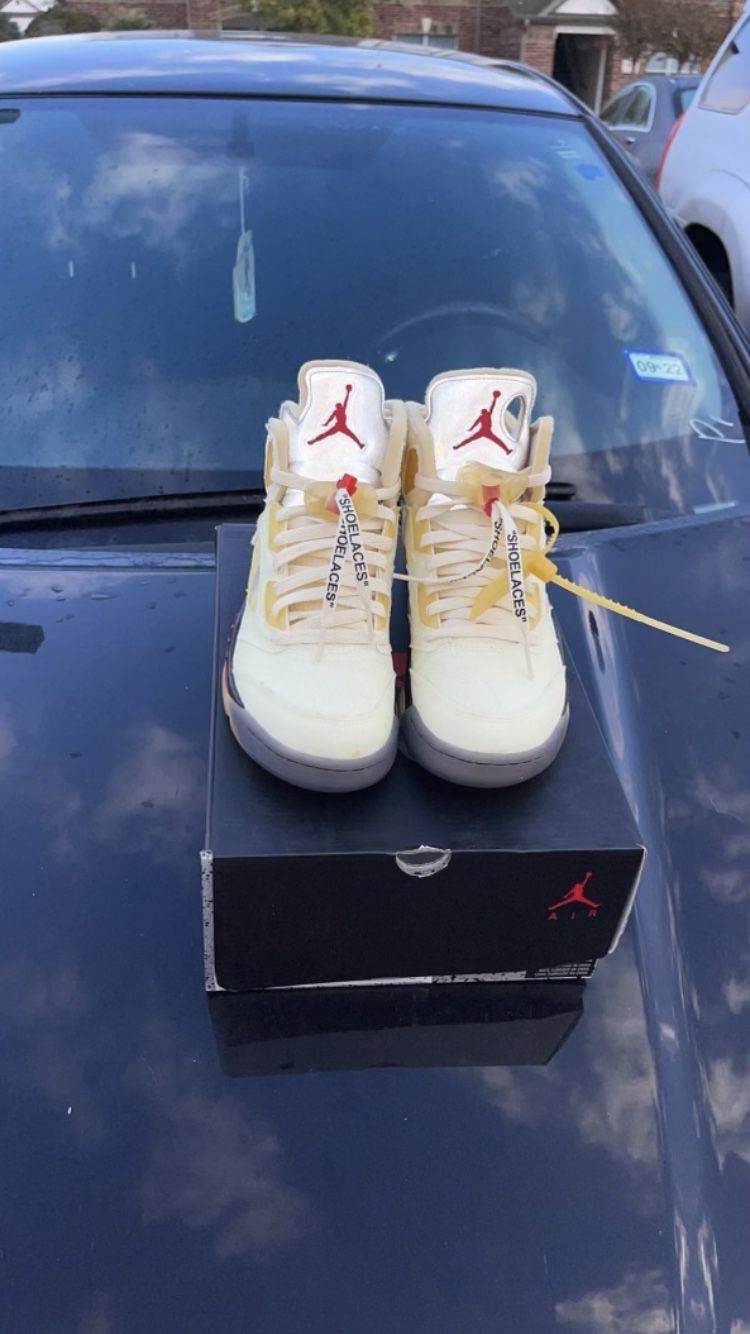 Jordan Retro 5 Offwhite “sail” Size 8
