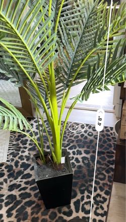 Large Artificial Palm Tree in Black Pot