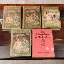 5 antique Bobbsey Twin Books, copyright 1924, 1926, 1928, 1932