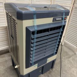 Evaporative Air Cooler, Mountman Portable Swamp Cooler, 10.6 Gal Tank, Wide Oscillation, 41" Water Cooling Fan for Indoor and Outdoor Patio, Porch, Ya