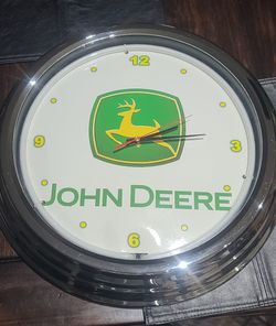 John Deere Glow Neon Clock 
