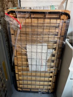 Baby/ toddler Bed Frame with Wooden Slats and Metal Rails