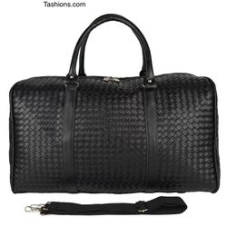 Diamond Design Leather travel Bag With Shoulder Strap 